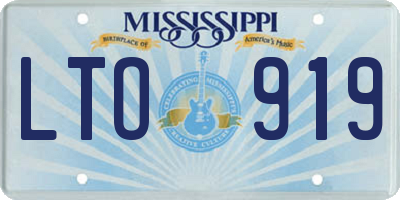 MS license plate LTO919