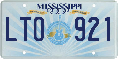 MS license plate LTO921