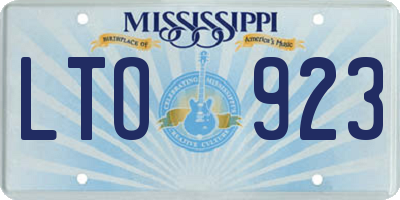 MS license plate LTO923