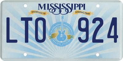 MS license plate LTO924
