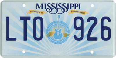 MS license plate LTO926