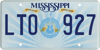 MS license plate LTO927