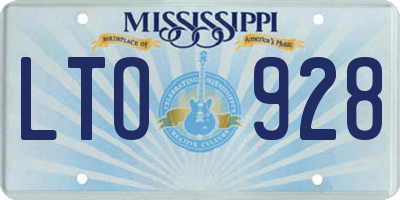 MS license plate LTO928