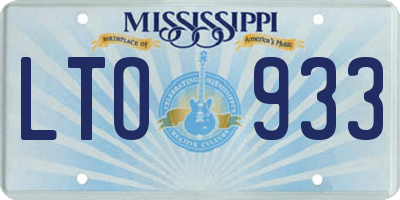 MS license plate LTO933