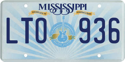 MS license plate LTO936