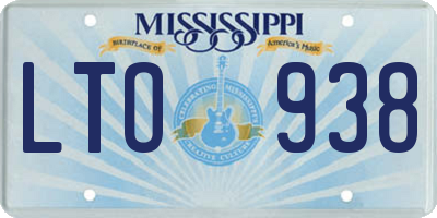 MS license plate LTO938