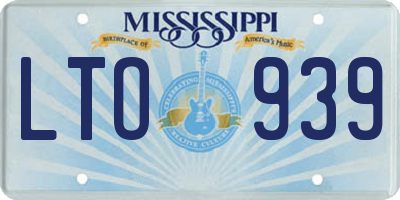MS license plate LTO939
