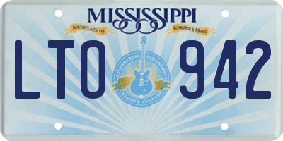 MS license plate LTO942