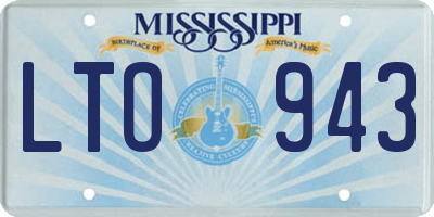 MS license plate LTO943