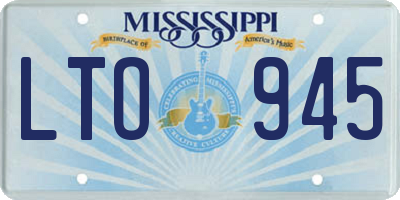 MS license plate LTO945