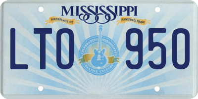 MS license plate LTO950