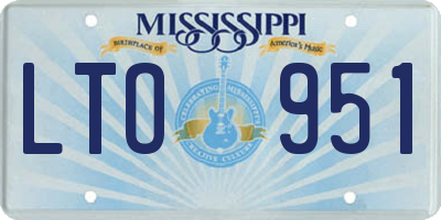 MS license plate LTO951