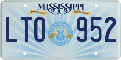 MS license plate LTO952