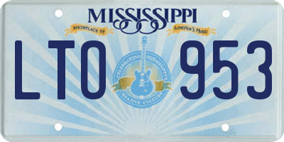 MS license plate LTO953