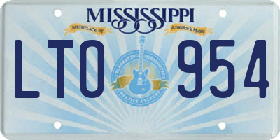 MS license plate LTO954