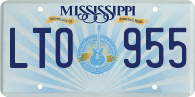 MS license plate LTO955
