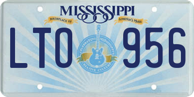 MS license plate LTO956