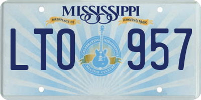 MS license plate LTO957