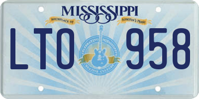 MS license plate LTO958