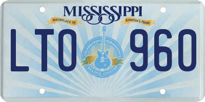 MS license plate LTO960