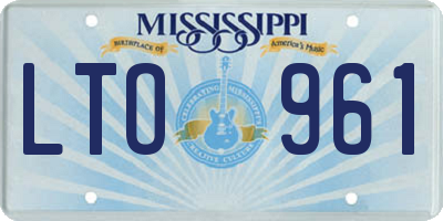 MS license plate LTO961