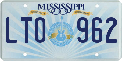 MS license plate LTO962