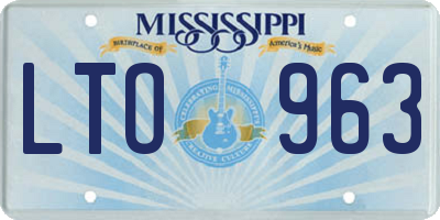 MS license plate LTO963