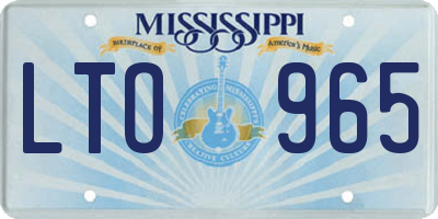 MS license plate LTO965