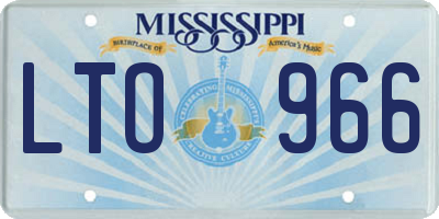 MS license plate LTO966