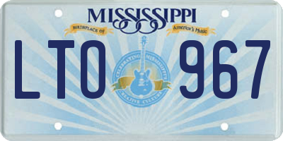 MS license plate LTO967