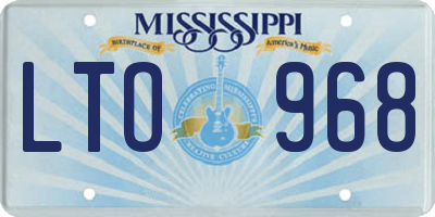 MS license plate LTO968