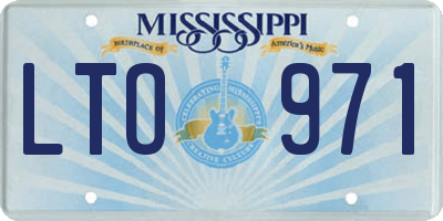 MS license plate LTO971