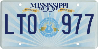 MS license plate LTO977