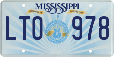 MS license plate LTO978
