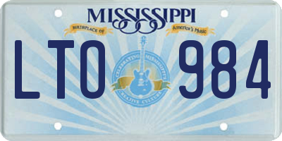 MS license plate LTO984
