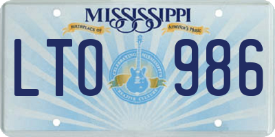 MS license plate LTO986