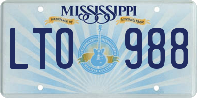 MS license plate LTO988