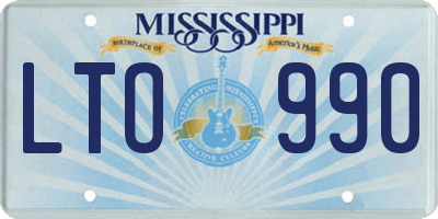 MS license plate LTO990