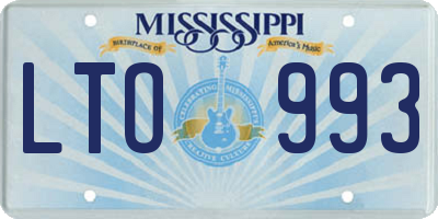MS license plate LTO993