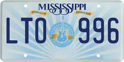 MS license plate LTO996