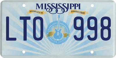 MS license plate LTO998