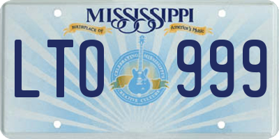 MS license plate LTO999
