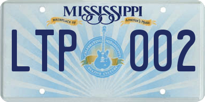 MS license plate LTP002