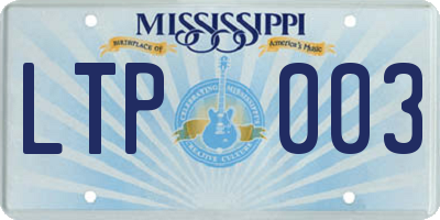 MS license plate LTP003