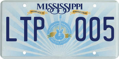 MS license plate LTP005