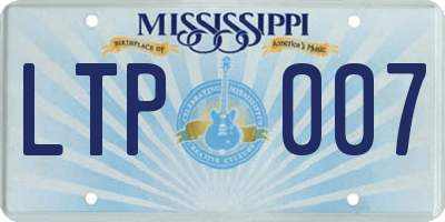 MS license plate LTP007
