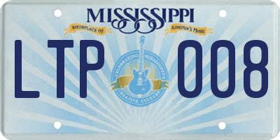 MS license plate LTP008