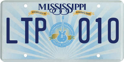 MS license plate LTP010