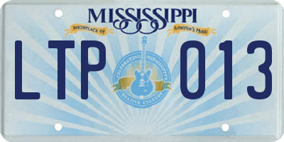 MS license plate LTP013