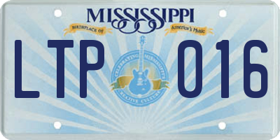 MS license plate LTP016